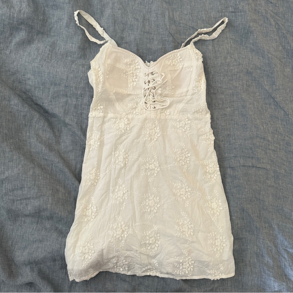 With Jean White Mini Dress